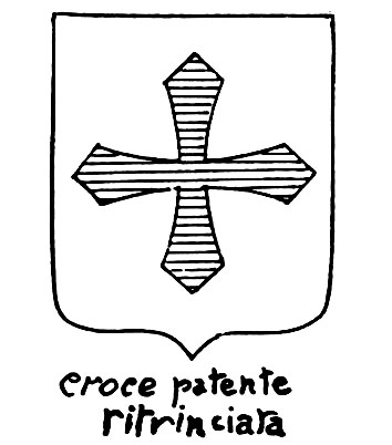 Bild des heraldischen Begriffs: Croce patente ritrinciata